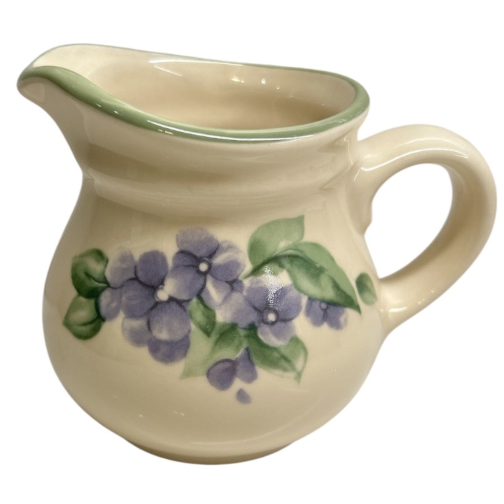 🌻4/$20 Vintage Pfaltzgraff Garden Creamer Pitcher Purple Violet Floral Motif